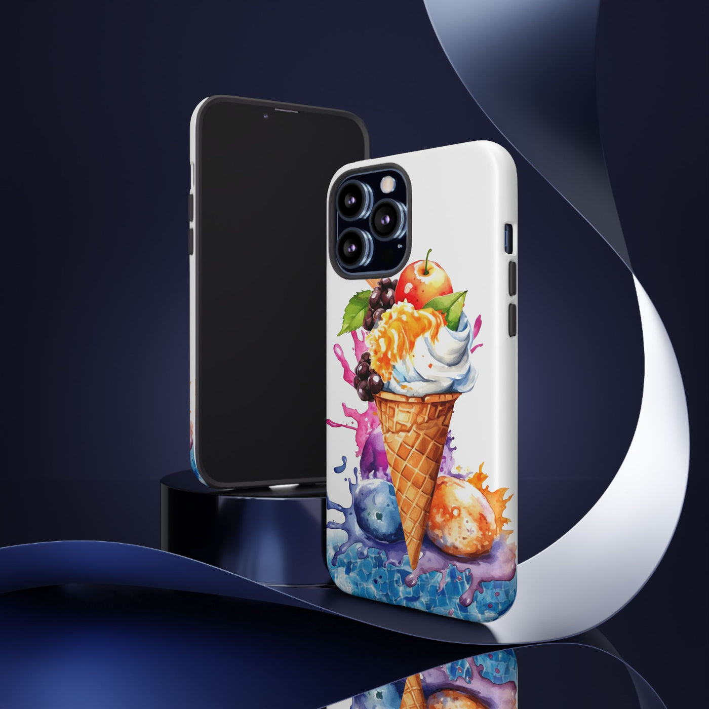 Impact Resistant, Summer Ice Cream Cone, Cute Phone Cases for Samsung S24, S23, S22, S21, IPhone 15 pro Iphone 14 pro Iphone 13 IPhone 12 Iphone 11