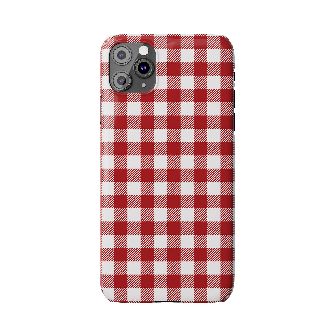 Slim Red Gingham Gift for Her Cute Phone Cases for Iphone 16 Pro Max | iPhone 15 Case | iPhone 15 Pro Max Case, Iphone 14, 13, 12, 11, 10, 8, 7 - Studio40ParkLane