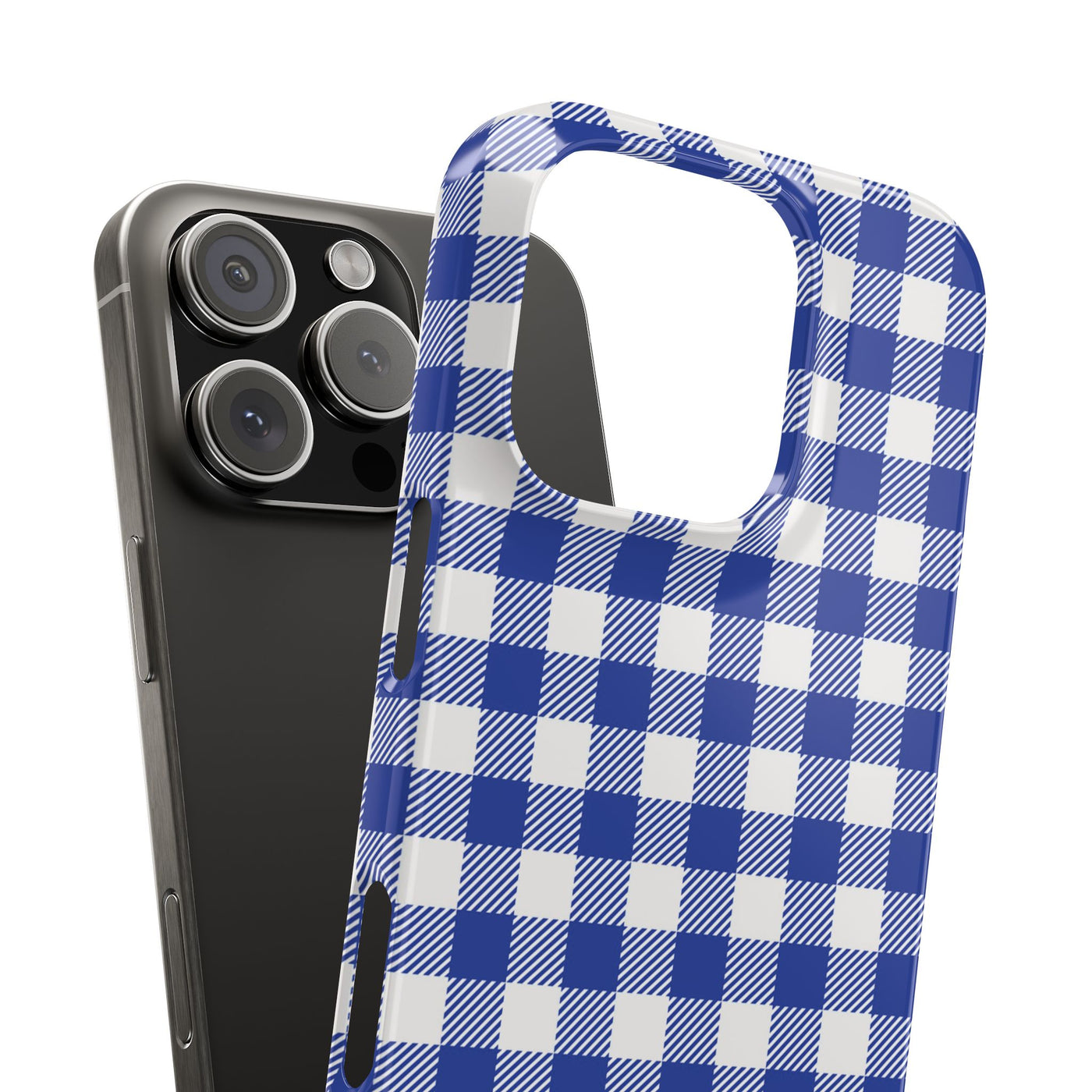 Slim Blue Gingham Gift for Her Cute Phone Cases for Iphone 16 Pro Max | iPhone 15 Case | iPhone 15 Pro Max Case, Iphone 14, 13, 12, 11, 10, 8, 7