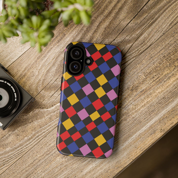 Aesthetic Tough Colorful Checkerboard Phone Case Premium - For iPhone 17 Pro Max iPhone 16 Pro iPhone 15 Iphone 14 Plus 13 Pro 12 11 10 XR - Studio40ParkLane