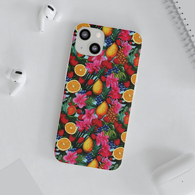 Cute Flexi Phone Cases, For Iphones and Samsung Galaxy Phones, Summer Mixed Fruit, Galaxy S23 Phone Case, Samsung S22 Case, Samsung S21, Iphone 15, Iphone 14, Iphone 13