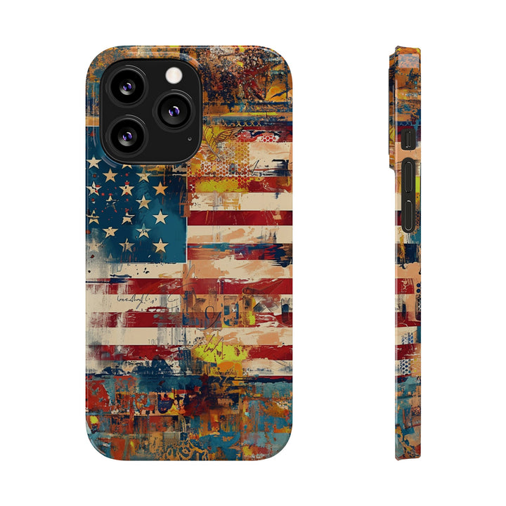 Slim Cute Phone Cases for Iphone | iPhone 15 Case | iPhone 15 Pro Max Case, Iphone 14, Iphone 14 Pro Max, Iphone 13, US Flag Abstract - Studio40ParkLane