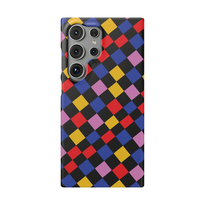 Colorful Checkerboard Cute Phone Case - Sleek Snap - for iPhone 16 15 14 13 12 11 Max Pro Plus Samsung Galaxy S24 S23 S22 S21 S20 Plus Ultra - Studio40ParkLane