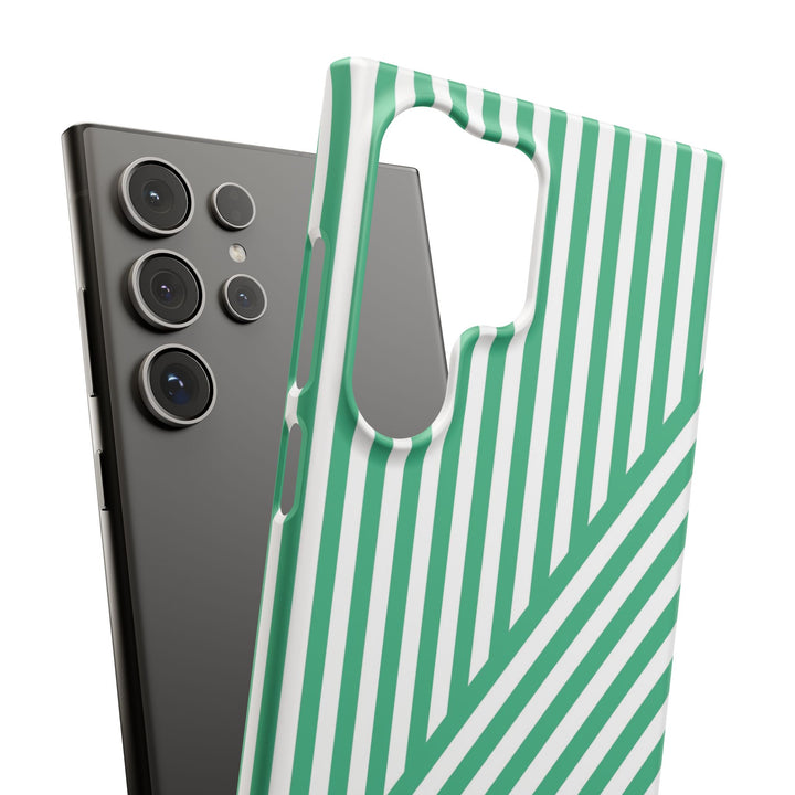 Aesthetic Emerald Stripes Cute Phone Case Sleek Snap - For iPhone 17 Pro Max iPhone 16 Pro iPhone 15 Iphone 14 Plus 13 Pro 12 11 10 Gift