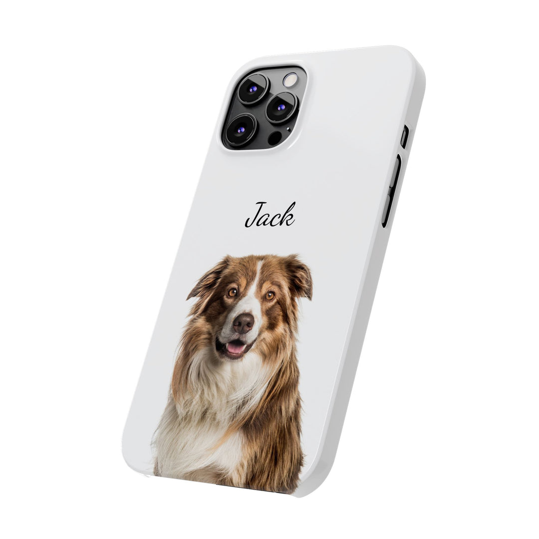 Slim Custom Personalized Pet Phone Cases Dog Phone Cases Cat Phone Cases for Iphone 16, 15, 14, 13, 12, 11, 8, 7 Custom Name Personalized Phone Case - Studio40ParkLane