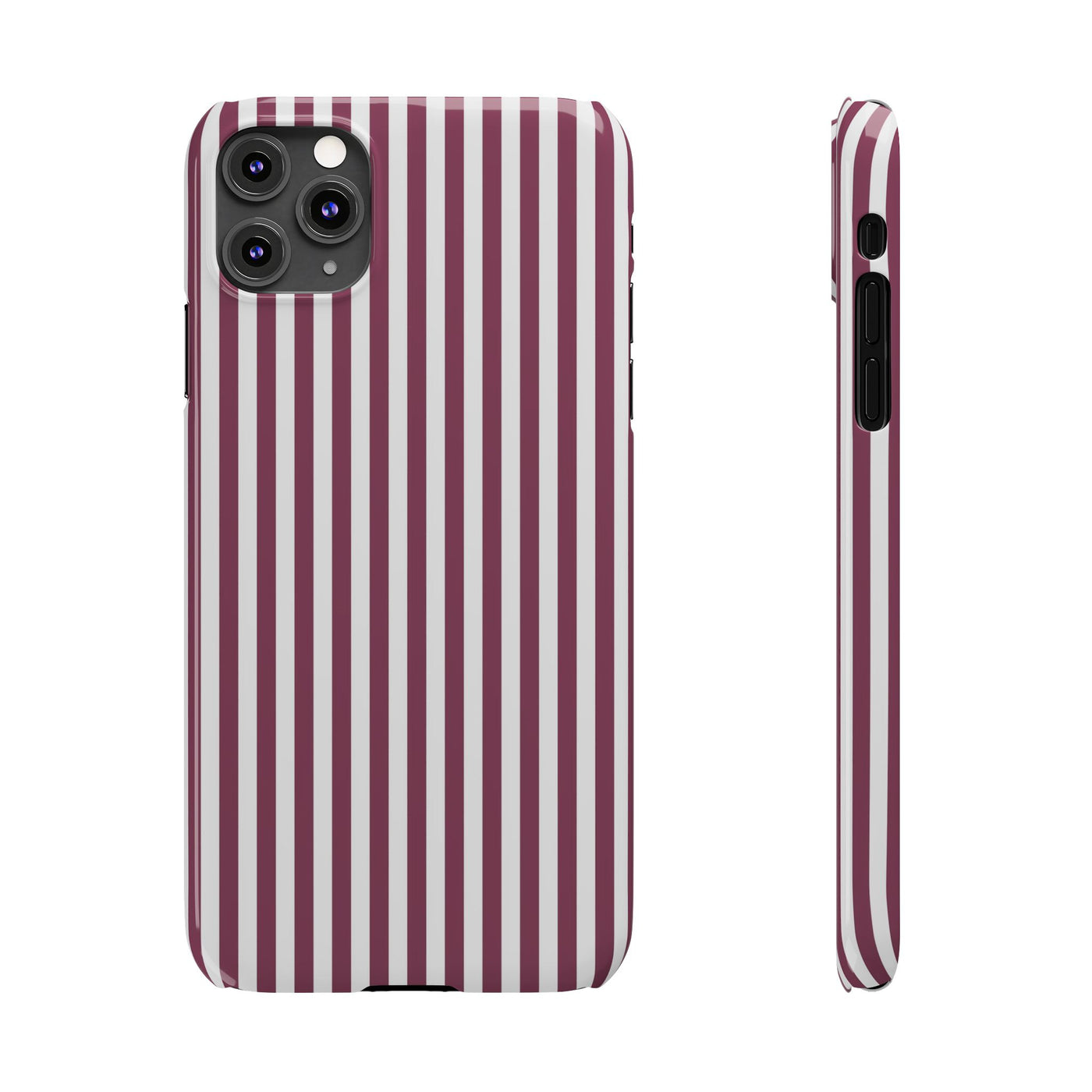 Slim Claret Red Striped Cute Phone Case for Iphone 16 - | iPhone 15 Pro Max Case | iPhone 14 Case Iphone 13 12 11 10 9 8 7 XS X Gift for Her - Studio40ParkLane