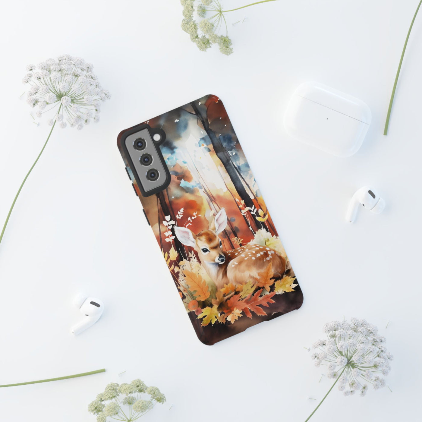 Autumn Fall Deer Forest Gift for Her Cute Phone Case for, Samsung Galaxy S24, S23, S22, S21, IPhone 16 Case | Iphone 15, Iphone 14, IPhone 13 Case