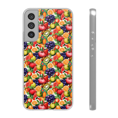 Cute Flexi Phone Cases, Summer Fruit Mix, Compatible with Samsung Galaxy S23, Samsung S22, Samsung S21, Samsung S20, Galaxy S20 Ultra