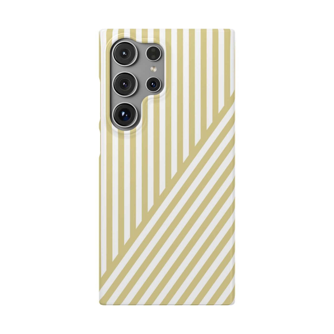 Aesthetic Yellow Beige Stripes Cute Phone Case Sleek Snap - For iPhone 17 Pro Max iPhone 16 Pro iPhone 15 Iphone 14 Plus 13 Pro 12 11 10 Gift