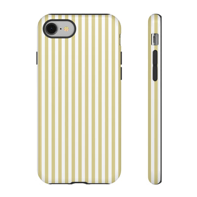 Tough Premium Soft Yellow Stripes Phone Case Gift for Her - For Apple iPhone 16 Pro Max 16e iPhone 15 Pro iPhone Iphone 14 Plus 13 Pro 12 SE XR - Studio40ParkLane