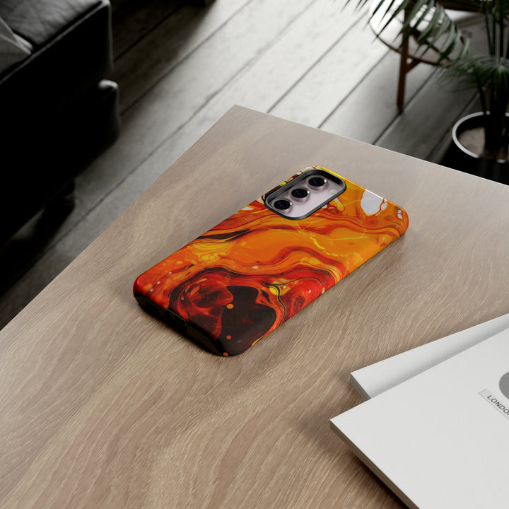 Cute Samsung Phone Cases, Designer Samsung Galaxy S23 Phone Case, Samsung S22 Case, Samsung S21 Case, Samsung S20 Case, Marble Orange Design - Studio40ParkLane