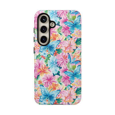 Premium Tough Butterflies Flowers Cute Phone Cases for Samsung S24, S23, S22, S21, S20, Plus and Ultra, Iphone 16 Pro Max,15, 14, 13, 12, 11, 10