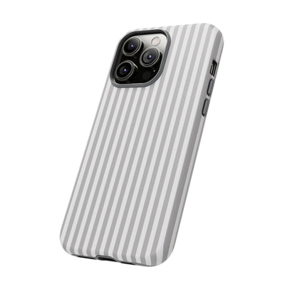 Tough Premium Ash Grey Stripes Phone Case Gift for Her - For Apple iPhone 16 Pro Max 16e iPhone 15 Pro iPhone Iphone 14 Plus 13 Pro 12 SE XR - Studio40ParkLane