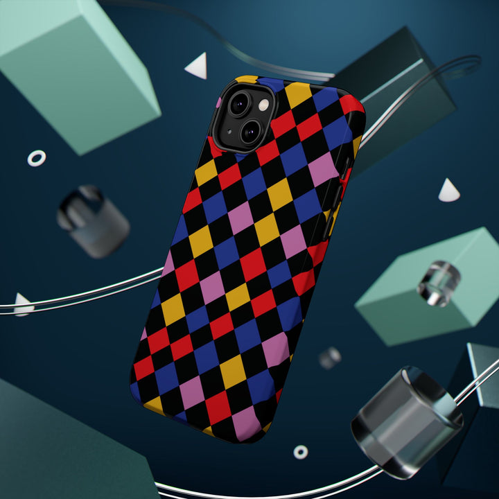 Aesthetic Colorful Checkerboard Tough Magsafe Phone Case - For iPhone 17 Pro Max iPhone 16 Pro iPhone 15 Iphone 14 Plus 13 Pro 12 11 Gift - Studio40ParkLane