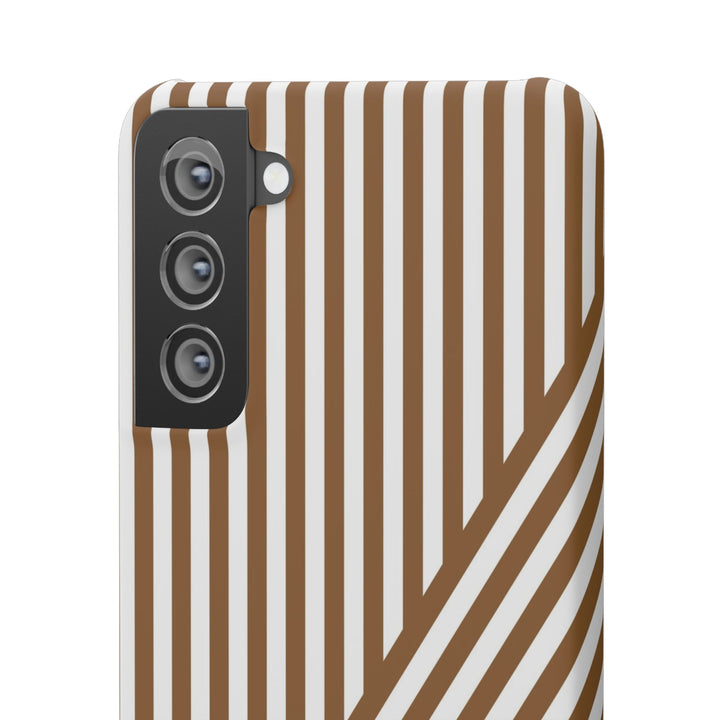 Aesthetic Mocha Brown Stripes Cute Phone Case Sleek Snap - For iPhone 17 Pro Max iPhone 16 Pro iPhone 15 Iphone 14 Plus 13 Pro 12 11 10 Gift - Studio40ParkLane