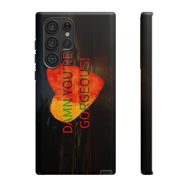 Cute Samsung Phone Case | Aesthetic Samsung Phone Case | Sunset Heart | Galaxy S23, S22, S21, S20 | Luxury Double Layer | Cool - Studio40ParkLane