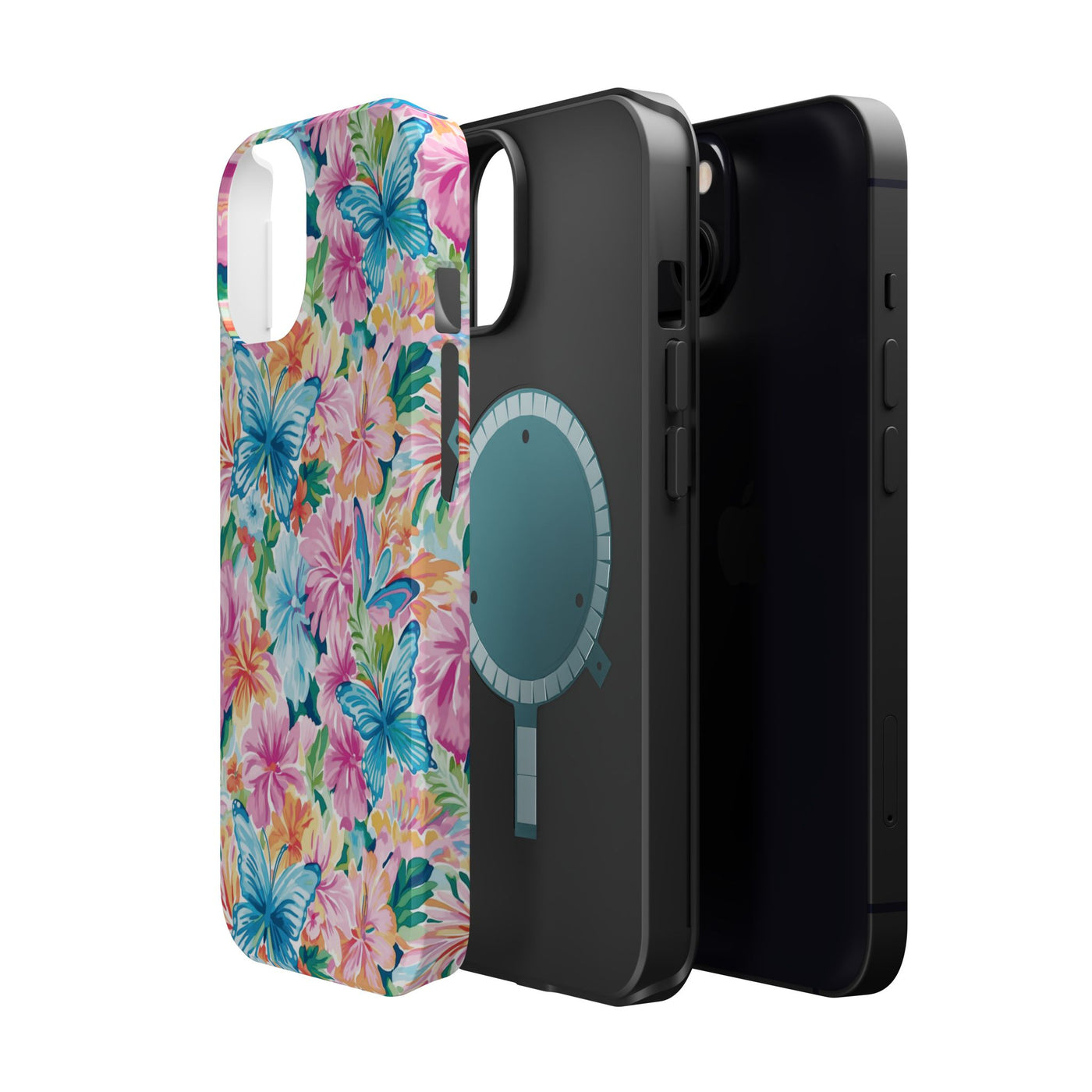 Butterflies Flowers Magsafe Cute Phone Case for Iphone Gift for Her, iPhone 16 Case iPhone 15 Pro Max Case, Iphone 14, Iphone 14 Pro Max, 13, 12