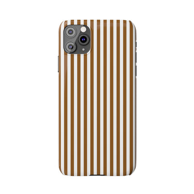 Slim Mocca Brown Striped Cute Phone Case for Iphone 16 - | iPhone 15 Pro Max Case | iPhone 14 Case Iphone 13 12 11 10 9 8 7 XS X Gift for Her - Studio40ParkLane