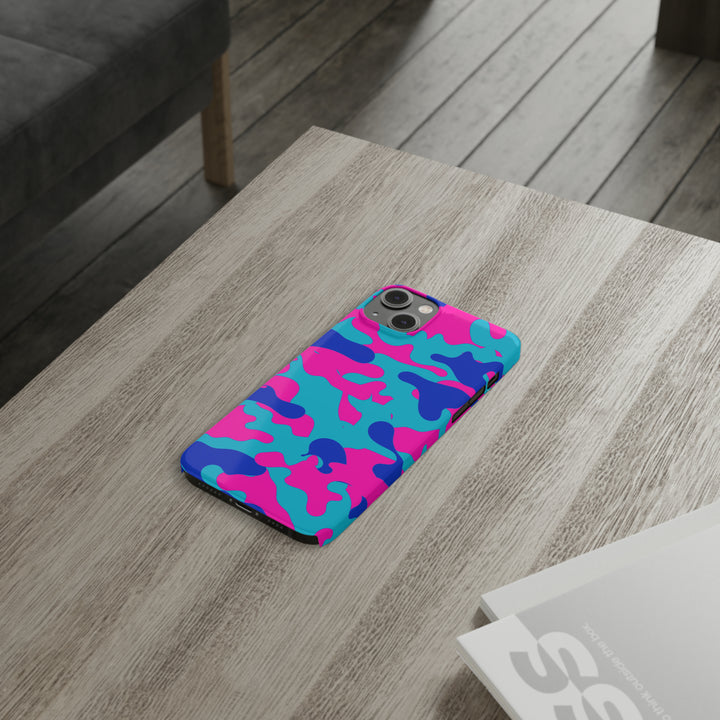 Slim Cute Phone Cases for Iphone - | iPhone 15 Case | iPhone 15 Pro Max Case, Iphone 14 Case, Iphone 14 Pro Max, Iphone 13, Blue Pink Camouflage - Studio40ParkLane