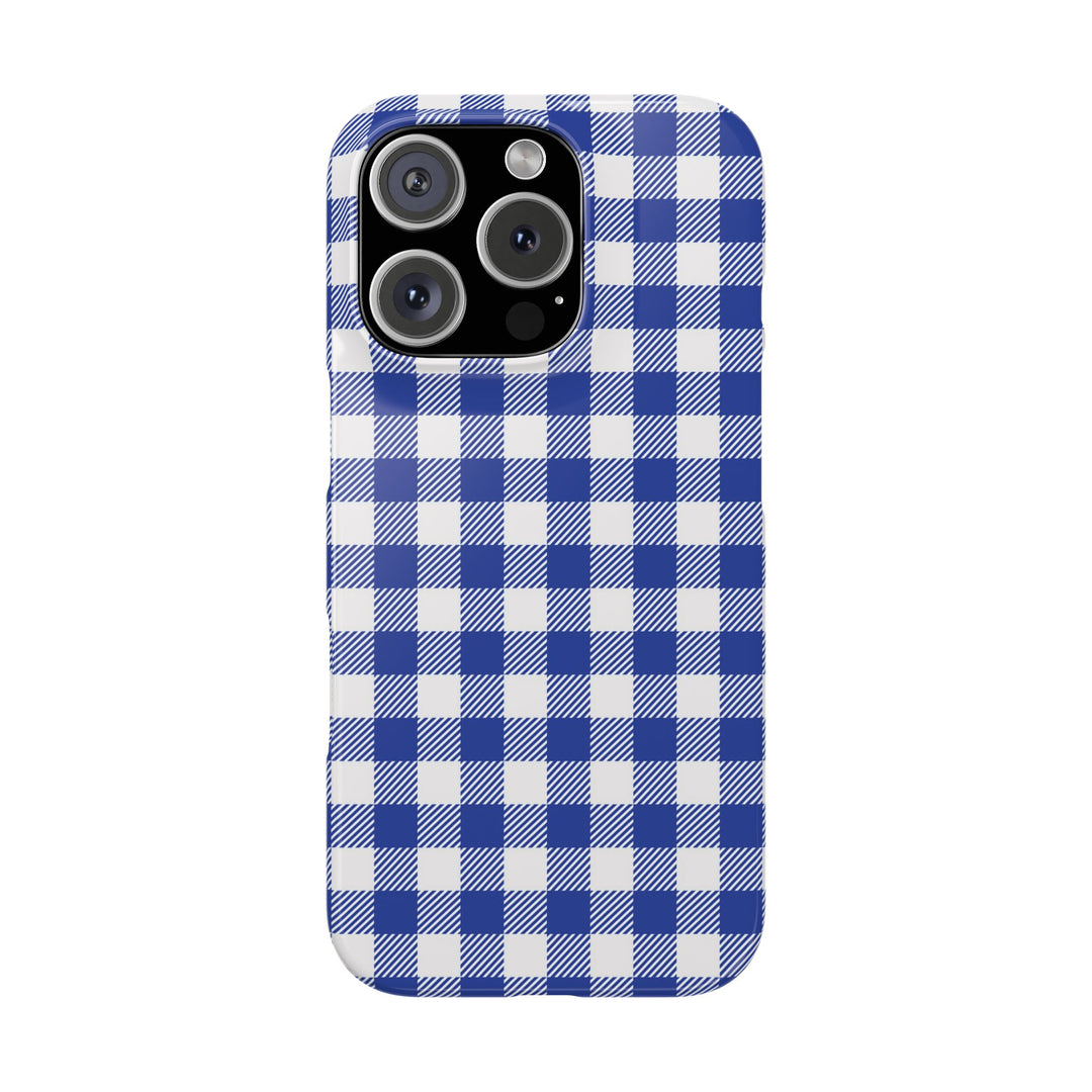 Slim Blue Gingham Gift for Her Cute Phone Cases for Iphone 16 Pro Max | iPhone 15 Case | iPhone 15 Pro Max Case, Iphone 14, 13, 12, 11, 10, 8, 7 - Studio40ParkLane
