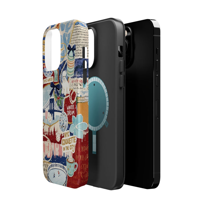 New York Winter Coquette Collage Tough Magsafe Cute Phone Cases for Iphone | iPhone 17 Pro Max Case, Iphone 16, Iphone 15 14 13 12 11 10 9