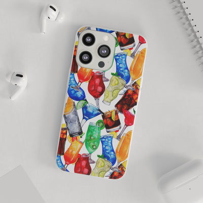 Cute Flexi Phone Cases, For Iphones and Samsung Galaxy Phones, Tropical Summer Fruit Cocktails, Galaxy S23 Phone Case, Samsung S22 Case, Samsung S21, Iphone 15, Iphone 14, Iphone 13