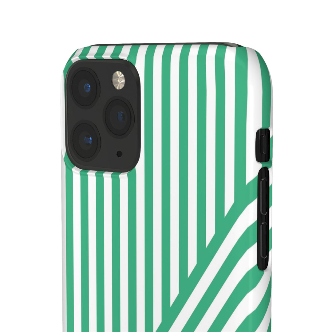 Aesthetic Emerald Stripes Cute Phone Case Sleek Snap - For iPhone 17 Pro Max iPhone 16 Pro iPhone 15 Iphone 14 Plus 13 Pro 12 11 10 Gift