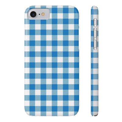 Slim Blue Gingham Gift for Her Cute Phone Cases for Iphone 16 Pro Max | iPhone 15 Case | iPhone 15 Pro Max Case, Iphone 14, 13, 12, 11, 10, 8, 7