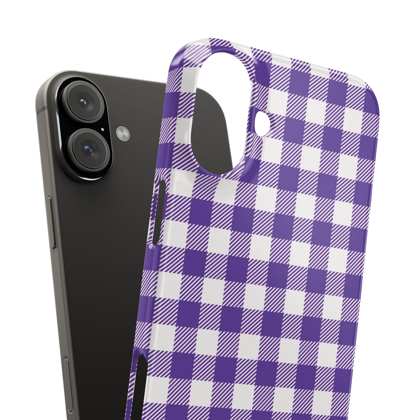 Slim Purple Gingham Gift for Her Cute Phone Cases for Iphone 16 Pro Max | iPhone 15 Case | iPhone 15 Pro Max Case, Iphone 14, 13, 12, 11, 10, 8, 7