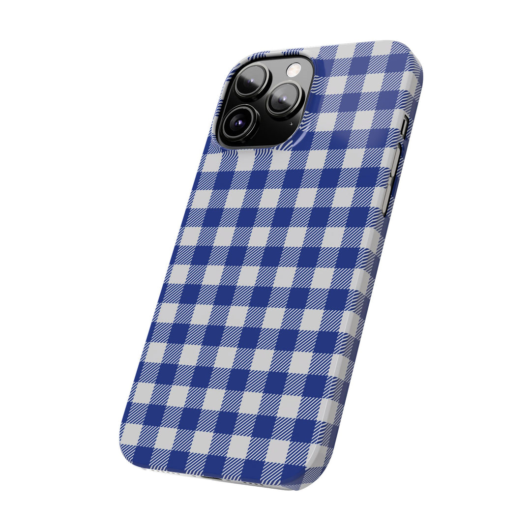 Slim Blue Gingham Gift for Her Cute Phone Cases for Iphone 16 Pro Max | iPhone 15 Case | iPhone 15 Pro Max Case, Iphone 14, 13, 12, 11, 10, 8, 7 - Studio40ParkLane