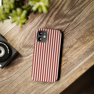 Slim Farmhouse Red Striped Cute Phone Case for Iphone 16 - | iPhone 15 Pro Max Case | iPhone 14 Case Iphone 13 12 11 10 9 8 7 Gift for Her - Studio40ParkLane