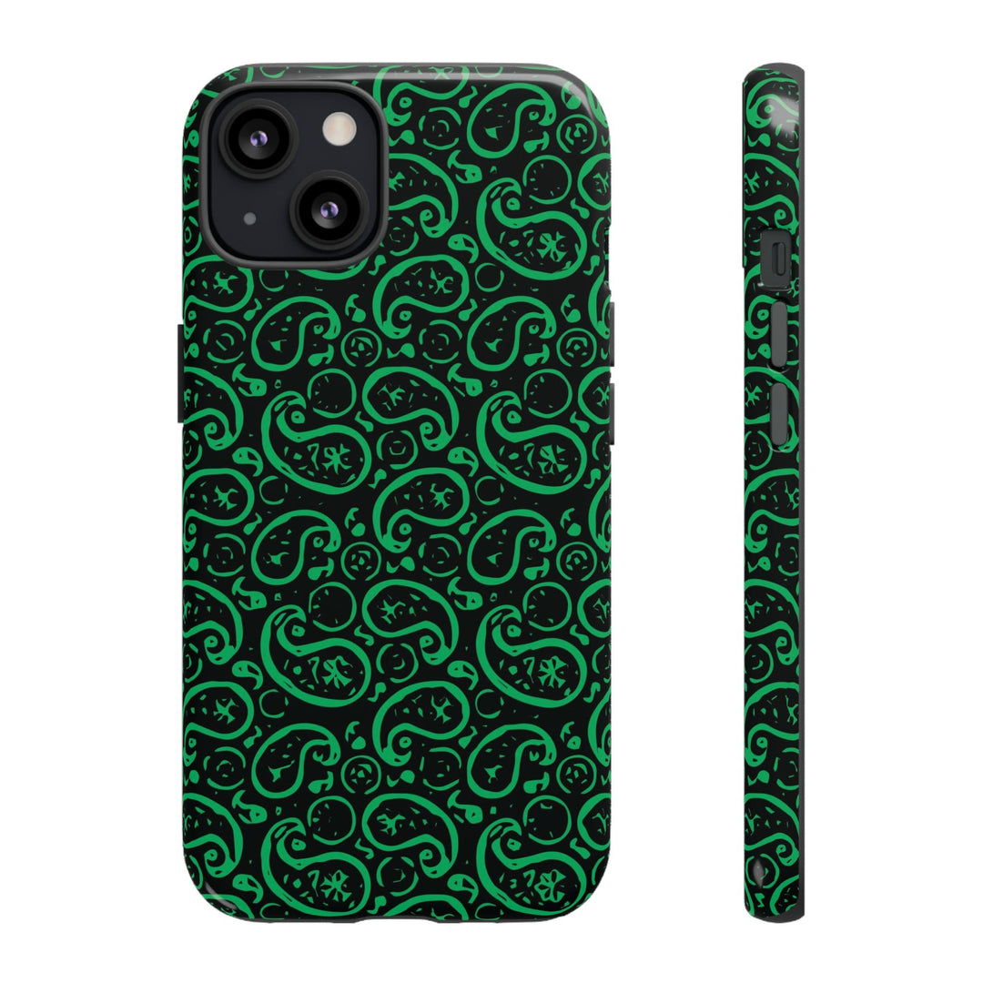 Cute IPhone Case | iPhone 15 Case | iPhone 15 Pro Max Case, Iphone 14 Case, Iphone 14 Pro Max Case IPhone Case for Art Lovers, Paisley Green - Studio40ParkLane