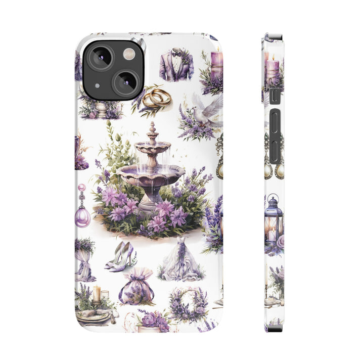 Slim Cute Phone Cases for Iphone | iPhone 15 Case | iPhone 15 Pro Max Case, Iphone 14, Iphone 14 Pro Max, Iphone 13, Lavender Wedding Theme - Studio40ParkLane