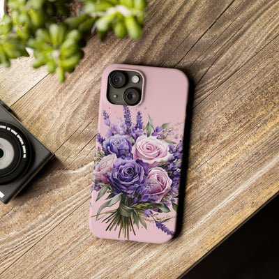 Slim Lavender Bouquet Flowers Cute Phone Cases for Iphone 16 Pro Max | iPhone 15 Case | iPhone 15 Pro Max Case, Iphone 14, Iphone 14 Pro Max, Iphone 13 12 11 8 7