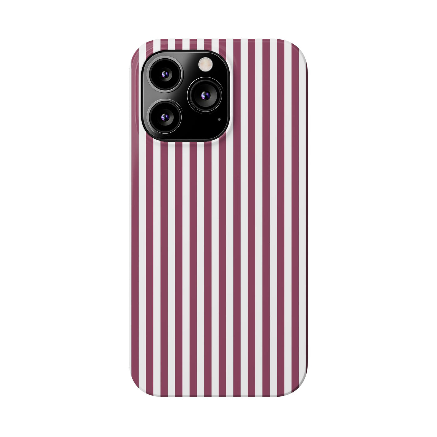 Slim Claret Red Striped Cute Phone Case for Iphone 16 - | iPhone 15 Pro Max Case | iPhone 14 Case Iphone 13 12 11 10 9 8 7 XS X Gift for Her - Studio40ParkLane