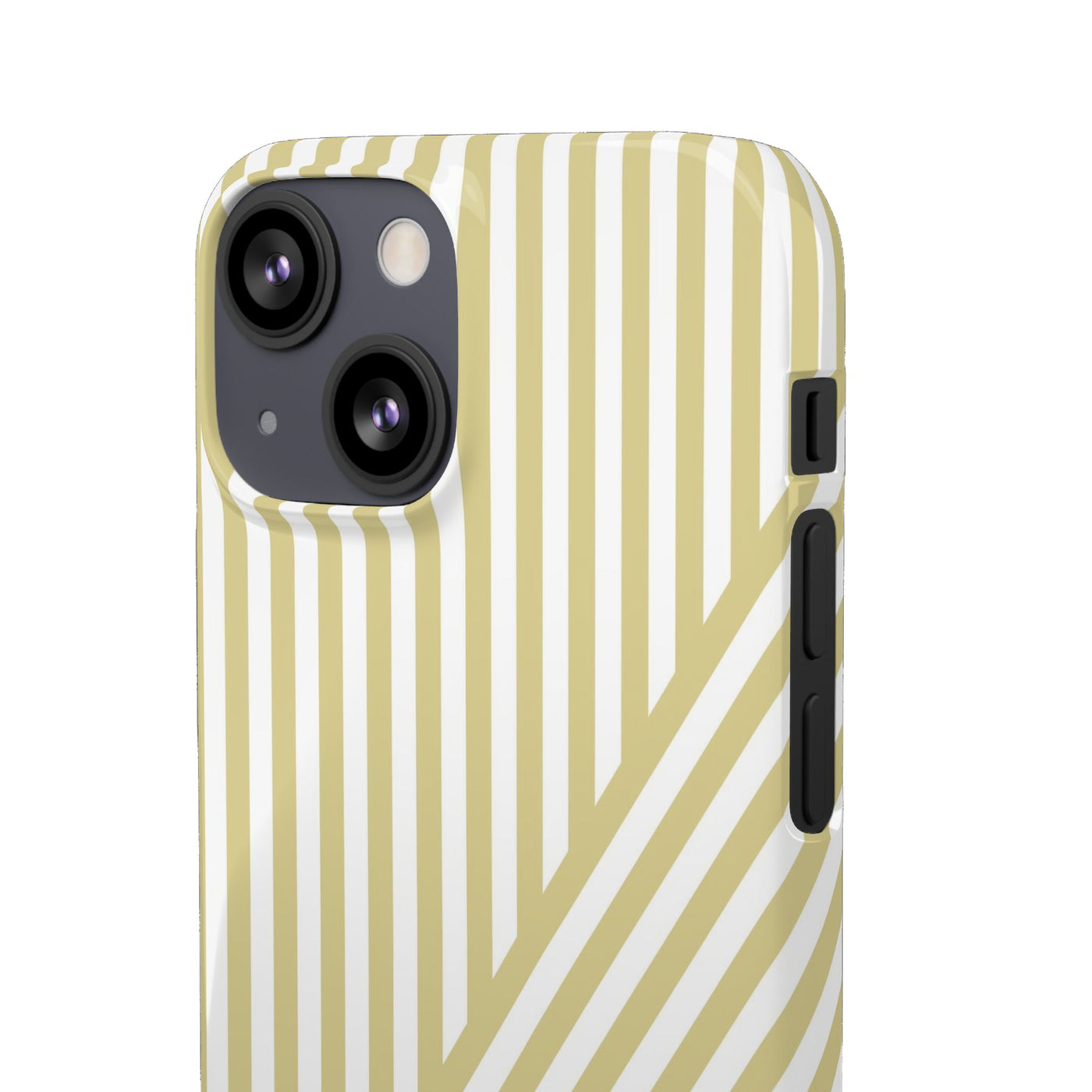 Aesthetic Yellow Beige Stripes Cute Phone Case Sleek Snap - For iPhone 17 Pro Max iPhone 16 Pro iPhone 15 Iphone 14 Plus 13 Pro 12 11 10 Gift