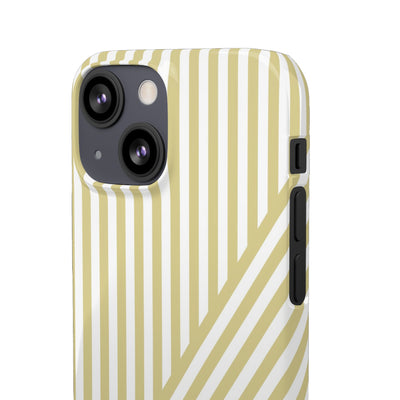 Aesthetic Yellow Beige Stripes Cute Phone Case Sleek Snap - For iPhone 17 Pro Max iPhone 16 Pro iPhone 15 Iphone 14 Plus 13 Pro 12 11 10 Gift