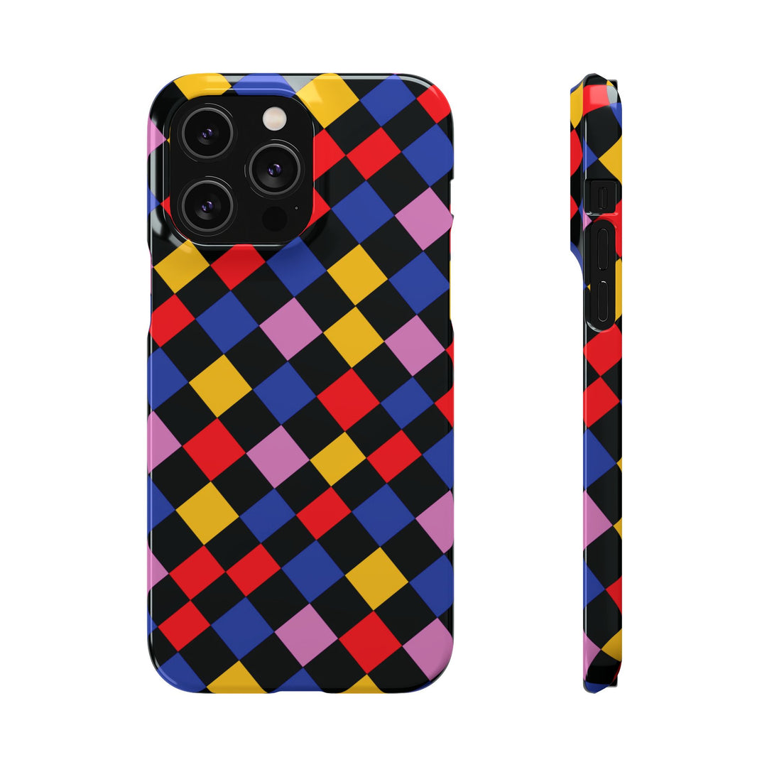 Colorful Checkerboard Cute Phone Case - Sleek Snap - for iPhone 16 15 14 13 12 11 Max Pro Plus Samsung Galaxy S24 S23 S22 S21 S20 Plus Ultra - Studio40ParkLane