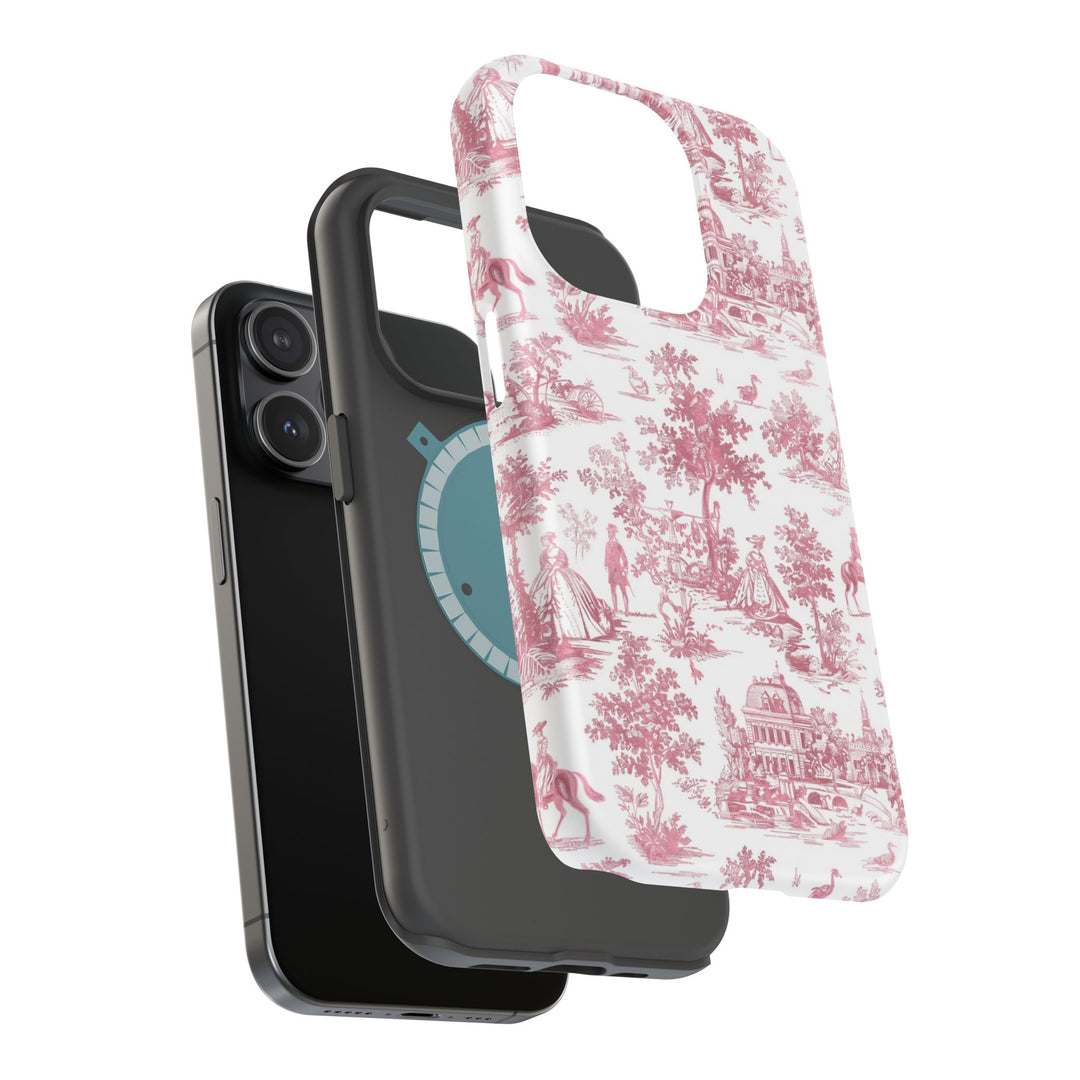 French Pink Toile Magsafe Cute Phone Case for Iphone Gift for Her, iPhone 16 Case | iPhone 15 Pro Max Case, Iphone 14, Iphone 14 Pro Max, Iphone 13, Iphone 12 - Studio40ParkLane