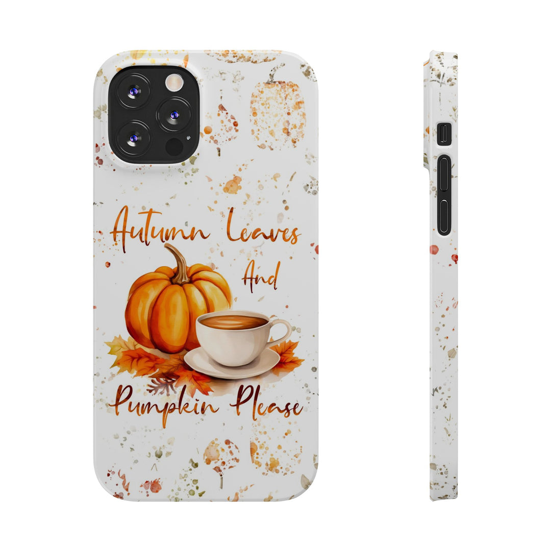 Slim Fall Leaves and Pumpkins Slim Cute Phone Cases for Iphone | iPhone 15 Case | iPhone 15 Pro Max Case, Iphone 14, Iphone 14 Pro Max, Iphone 13 - Studio40ParkLane