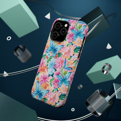 Butterflies Flowers Magsafe Cute Phone Case for Iphone Gift for Her, iPhone 16 Case iPhone 15 Pro Max Case, Iphone 14, Iphone 14 Pro Max, 13, 12