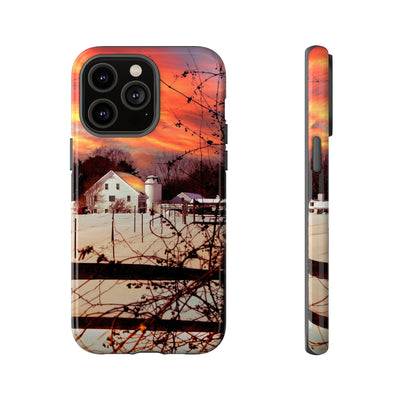 Impact Resistant, Winter Sunset Cute Phone Cases for Samsung S24, S23, S22, S21, IPhone 15 pro Iphone 14 pro Iphone 13 IPhone 12 Iphone 11