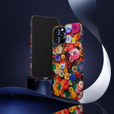 Impact Resistant, Fall Colors Buttons, Cute Phone Cases for Samsung S24, S23, S22, S21, IPhone 15 pro Iphone 14 pro Iphone 13 IPhone 12 Iphone 11