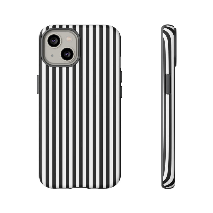 Tough Premium Black White Stripes Phone Case Gift for Her - For Apple iPhone 16 Pro Max 16e iPhone 15 Pro iPhone Iphone 14 Plus 13 Pro 12 SE XR - Studio40ParkLane