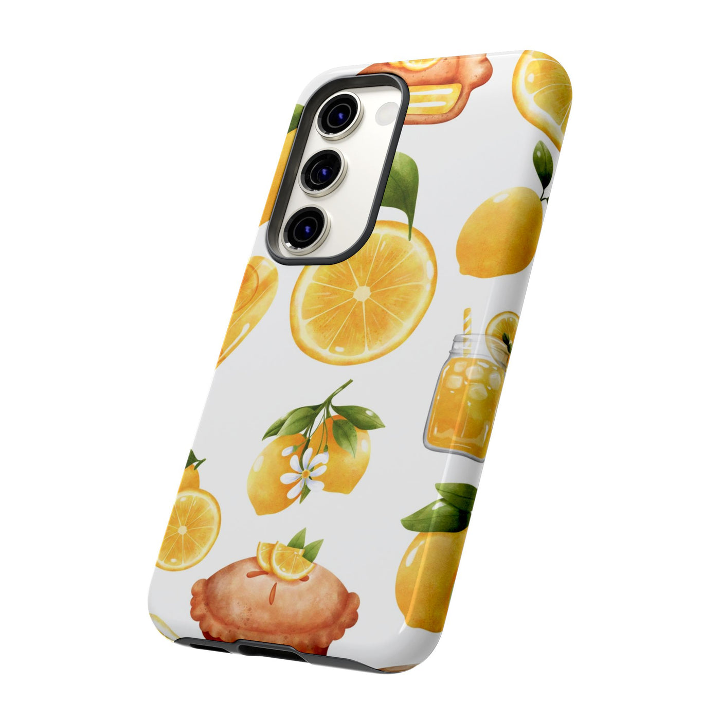 Impact Resistant, Lemon Fruit Pie, Cute Phone Cases for Samsung S24, S23, S22, S21, IPhone 15 pro Iphone 14 pro Iphone 13 IPhone 12 Iphone 11