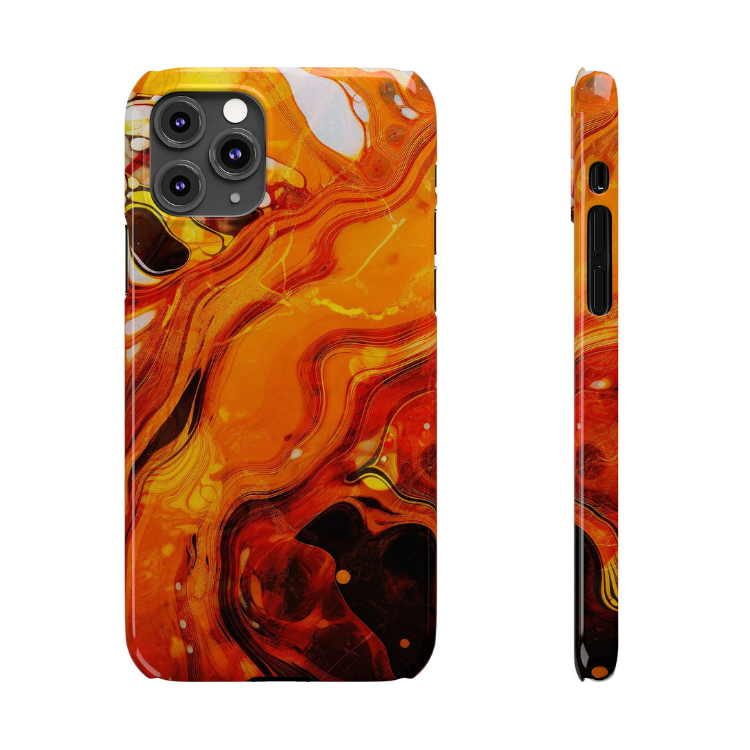 Slim Cute Phone Cases for Iphone - | iPhone 15 Case | iPhone 15 Pro Max Case, Iphone 14 Case, Iphone 14 Pro Max, Iphone 13, Marble Orange Yellow - Studio40ParkLane