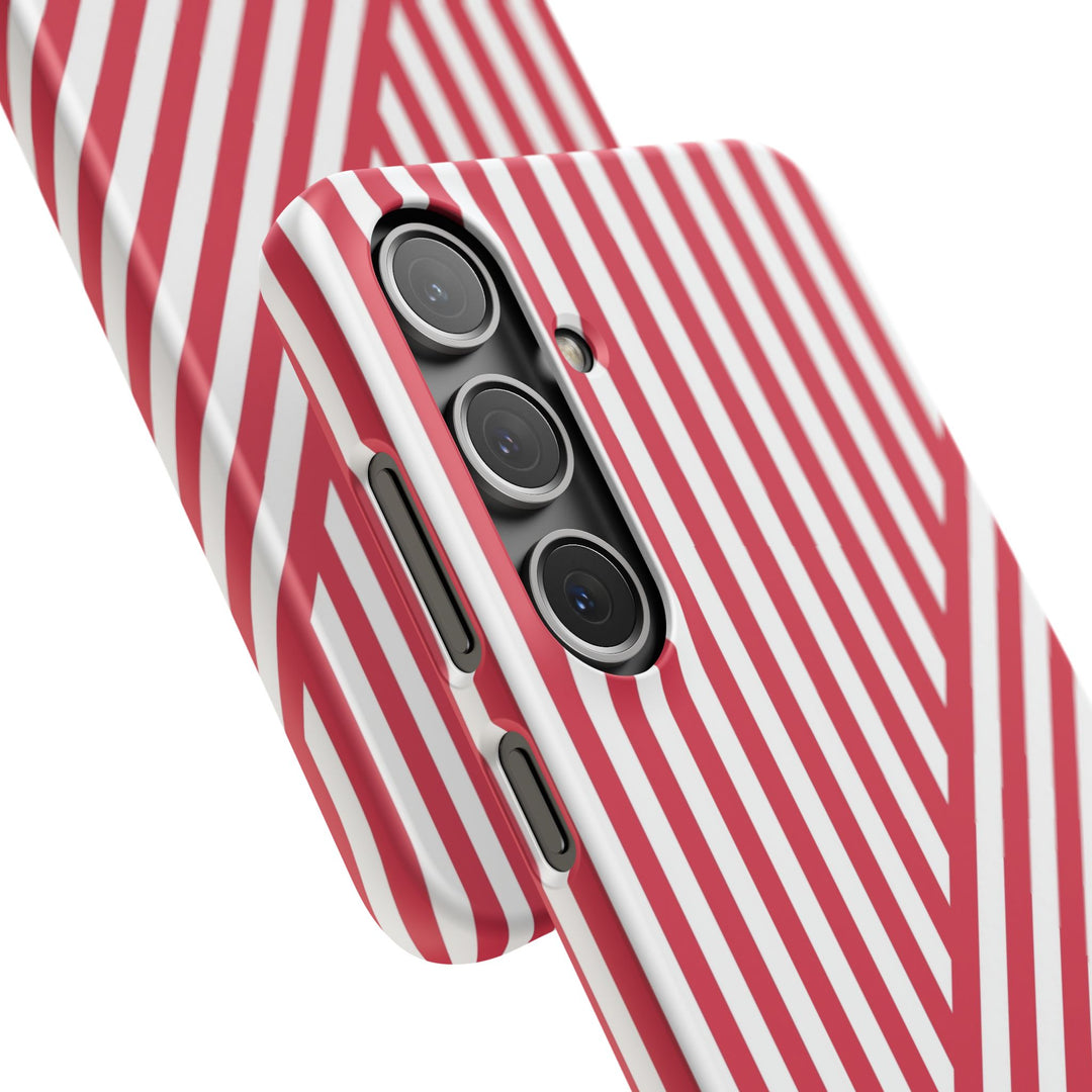 Aesthetic Winterberry Red Stripes Cute Phone Case Sleek Snap - For iPhone 17 Pro Max iPhone 16 Pro iPhone 15 Iphone 14 Plus 13 Pro 12 11 10 Gift - Studio40ParkLane