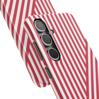 Aesthetic Winterberry Red Stripes Cute Phone Case Sleek Snap - For iPhone 17 Pro Max iPhone 16 Pro iPhone 15 Iphone 14 Plus 13 Pro 12 11 10 Gift - Studio40ParkLane