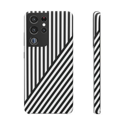 Aesthetic Black White Stripes Cute Phone Case Sleek Snap - For iPhone 17 Pro Max iPhone 16 Pro iPhone 15 Iphone 14 Plus 13 Pro 12 11 10 Gift - Studio40ParkLane