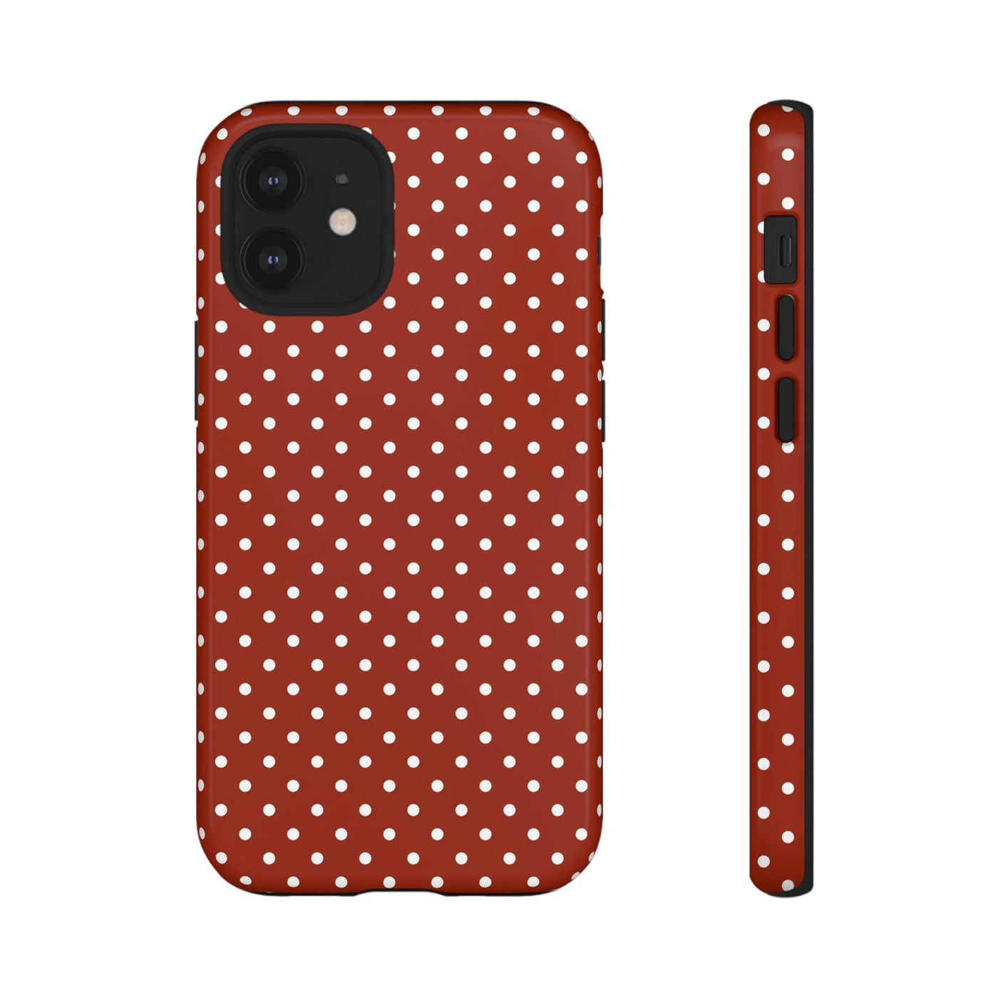 Aesthetic Tough Clay Red Polka Dots Premium Phone Case - For iPhone 17 Pro Max iPhone 16 Pro iPhone 15 Iphone 14 Plus 13 Pro 12 11 10 XR XS - Studio40ParkLane